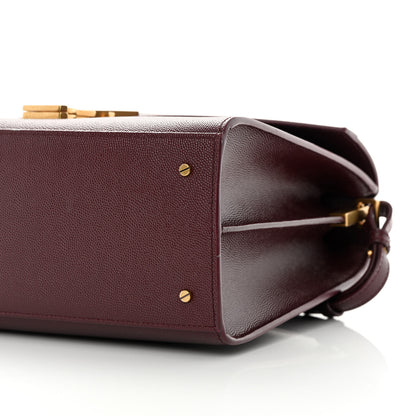 Saint Laurent Grain de Poudre Medium Classic Monogram Cassandra Top Handle Rouge Legion 8 of 12
