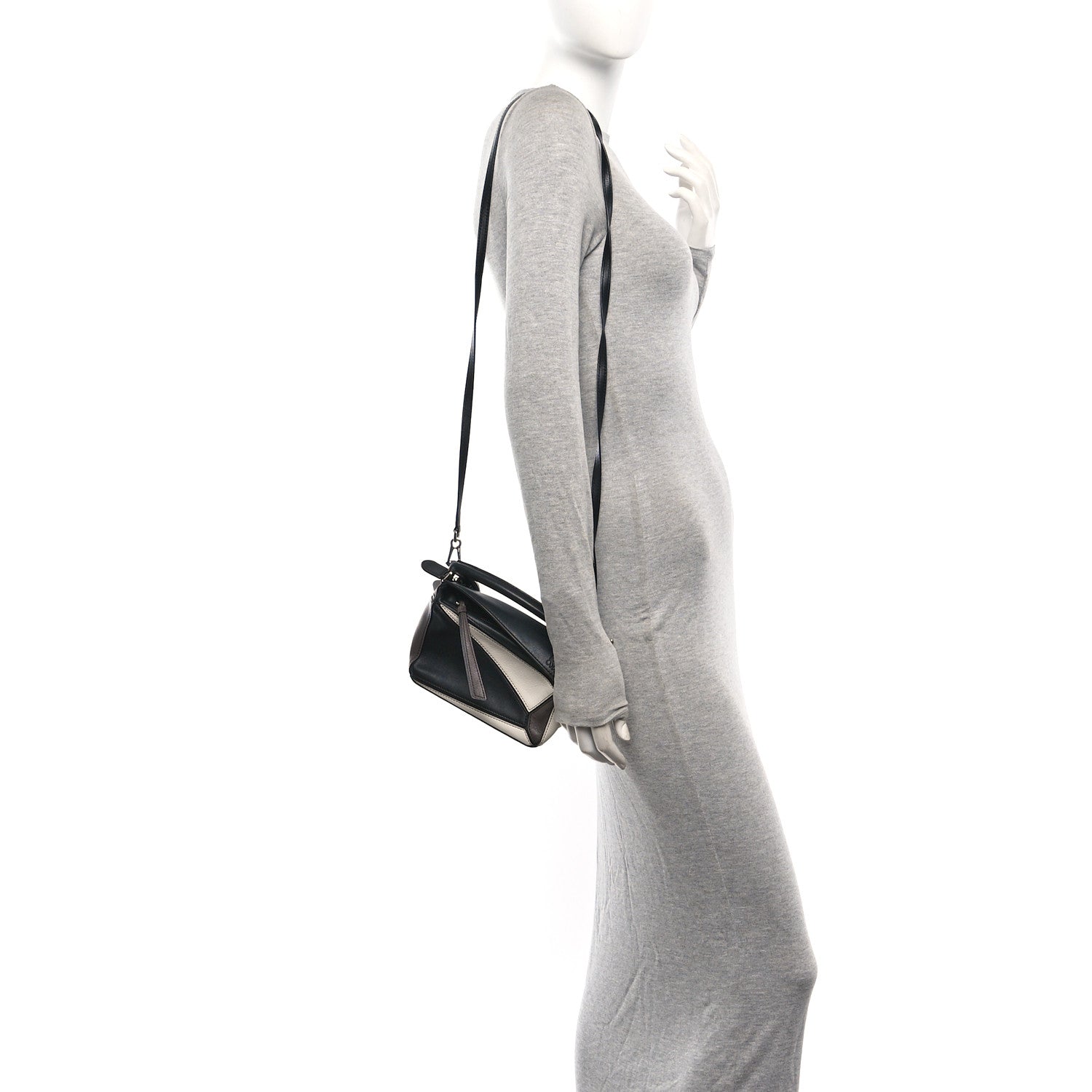 Loewe Calfskin Mini Puzzle Bag Black Taupe 2 of 11