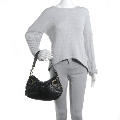 Christian Dior Lambskin Cannage Small Hobo Black 2 of 7