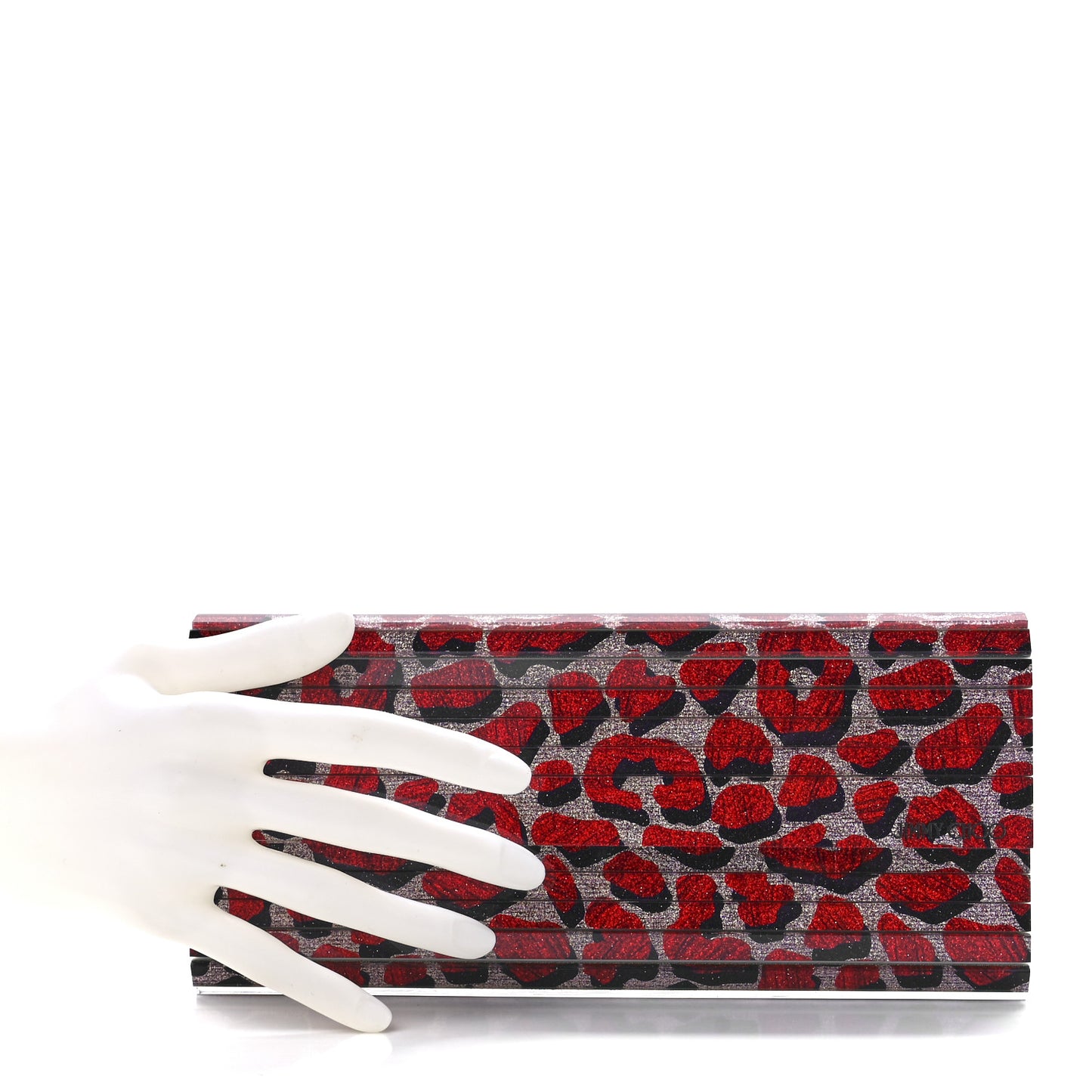 Acrylic Glitter Sweetie Leopard Clutch Rosewater