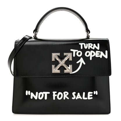 Off-White Calfskin Jitney 2.8 Not For Sale Top Handle Bag Black White 1 of 10