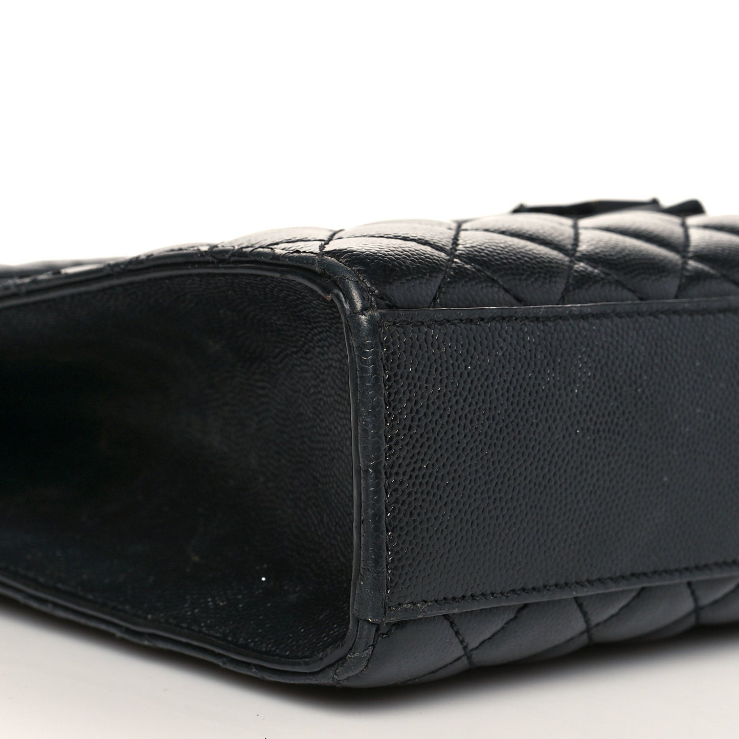 Grain De Poudre Textured Mixed Matelasse Large Triquilt Monogram Monochrome Satchel Black