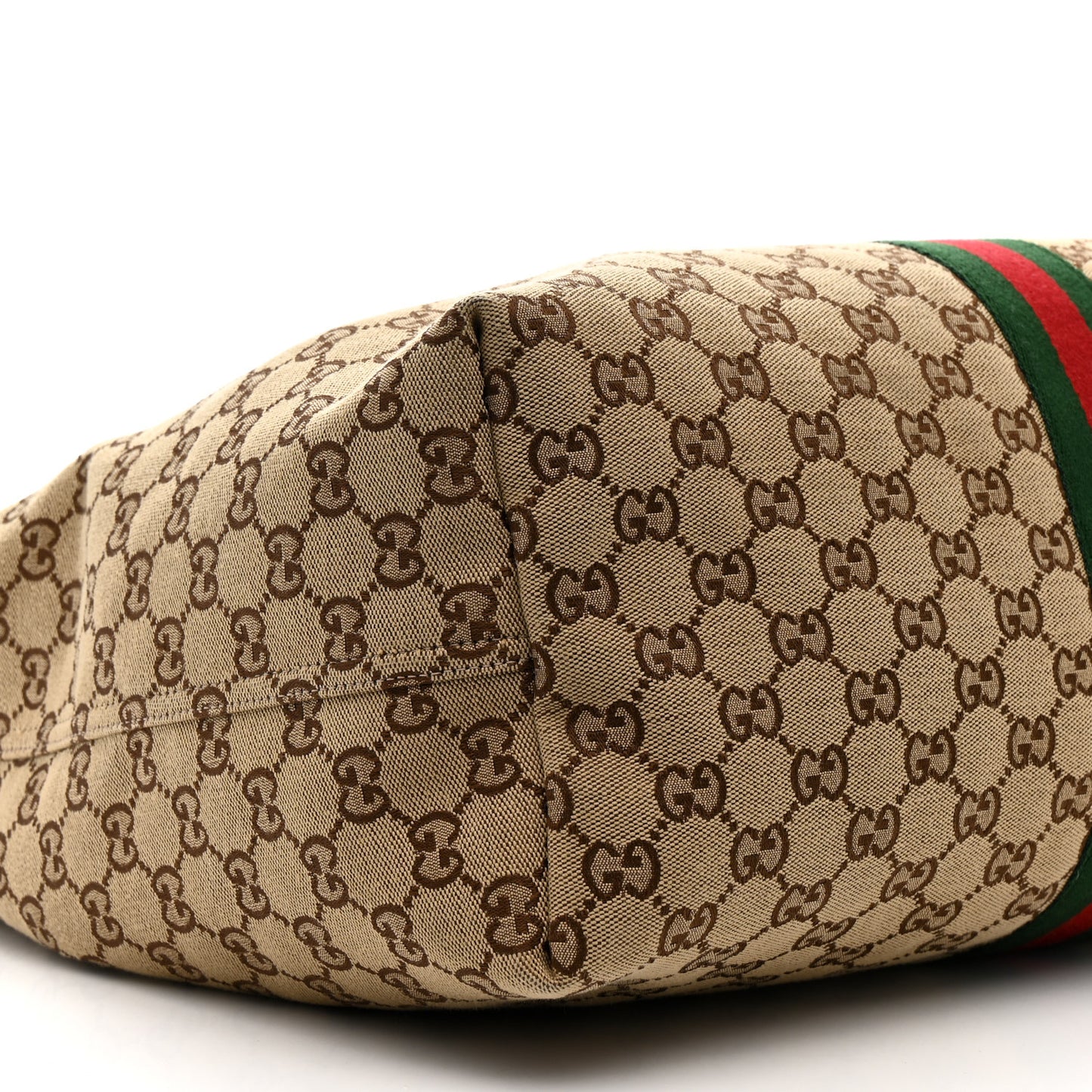 GG Monogram Web Large Giglio Tote Beige Brown