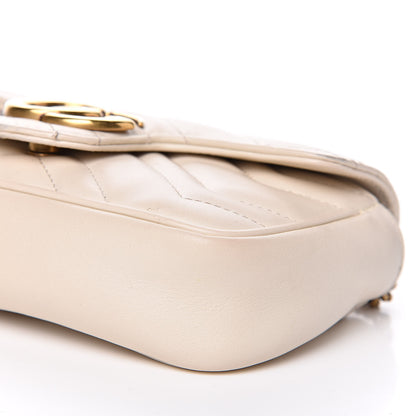 Gucci Calfskin Matelasse Super Mini GG Marmont Shoulder Bag White 9 of 17