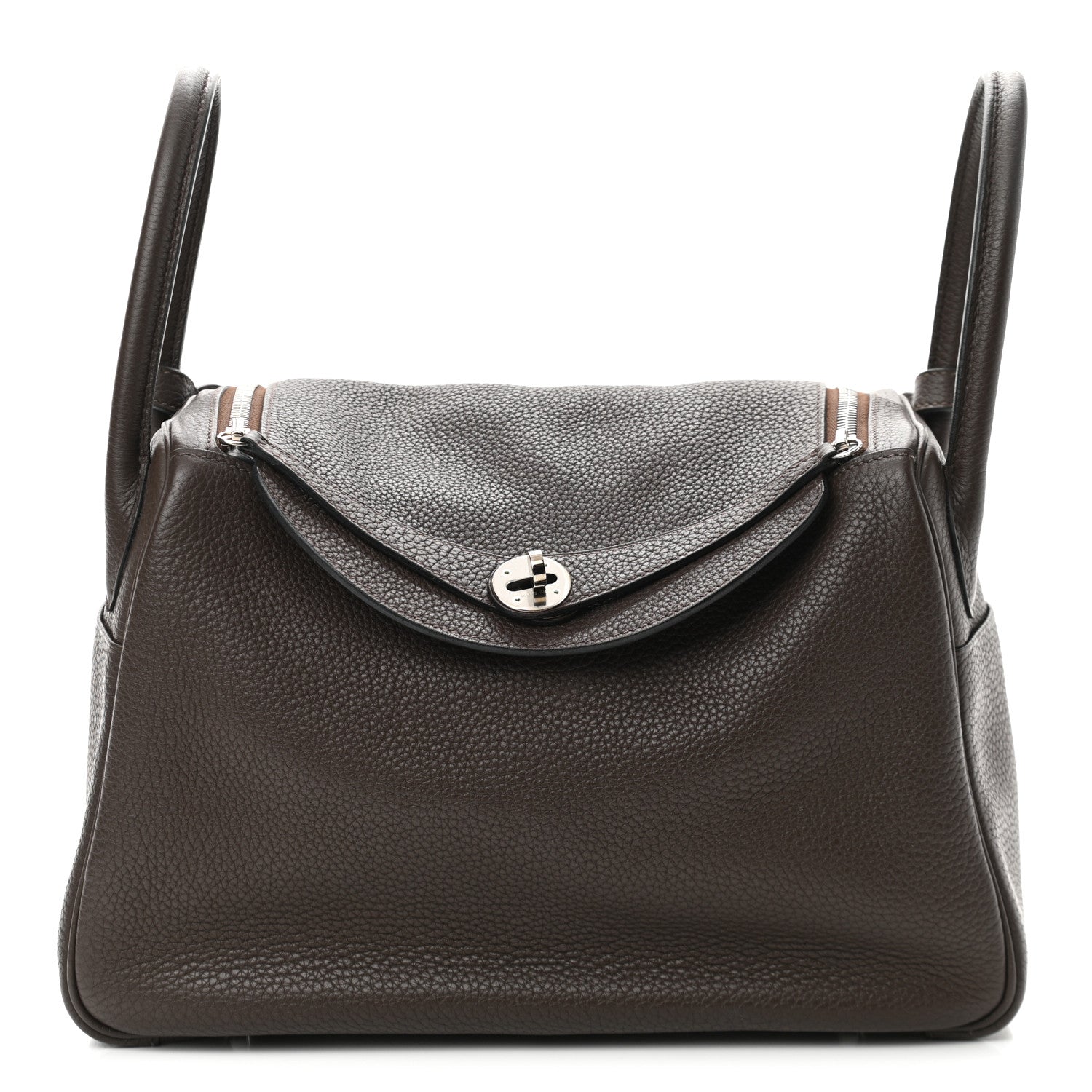 Hermes Taurillon Clemence Lindy 30 Chocolate 1 of 10