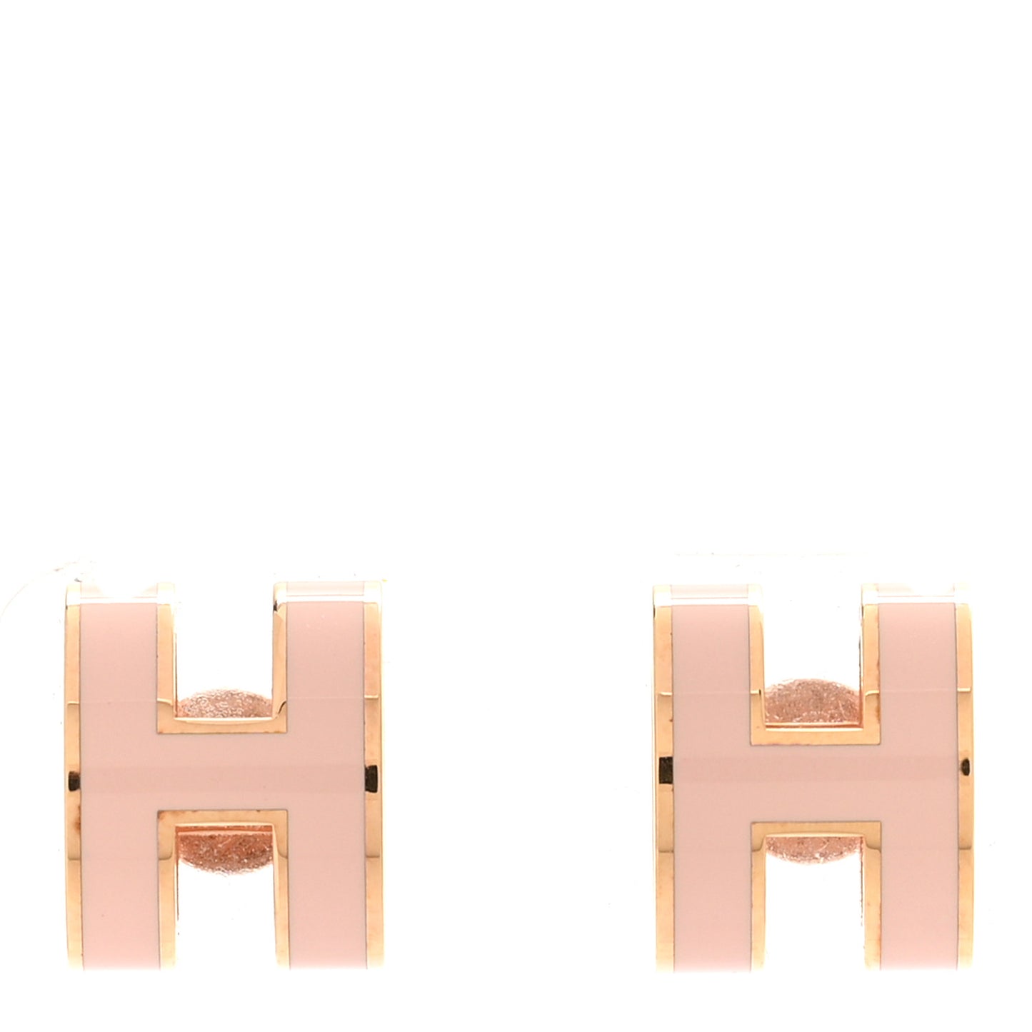 Rose Gold Lacquered Pop H Earrings Rose Dragee