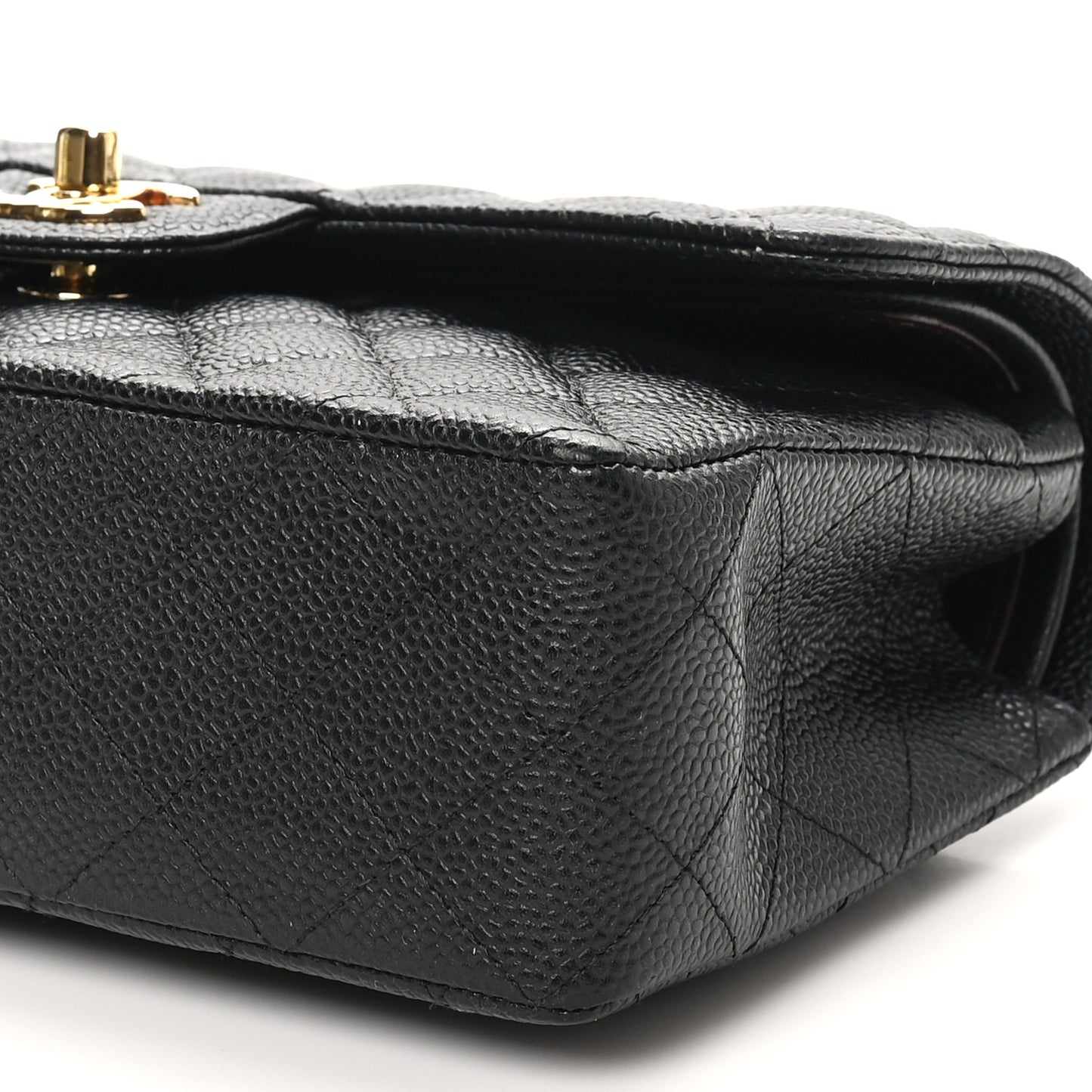 Caviar Quilted Small Double Flap Black