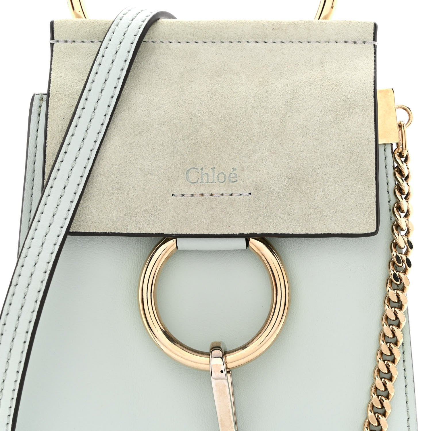 Chloe Suede Calfskin Mini Faye Bracelet Bag Airy Grey 7 of 9
