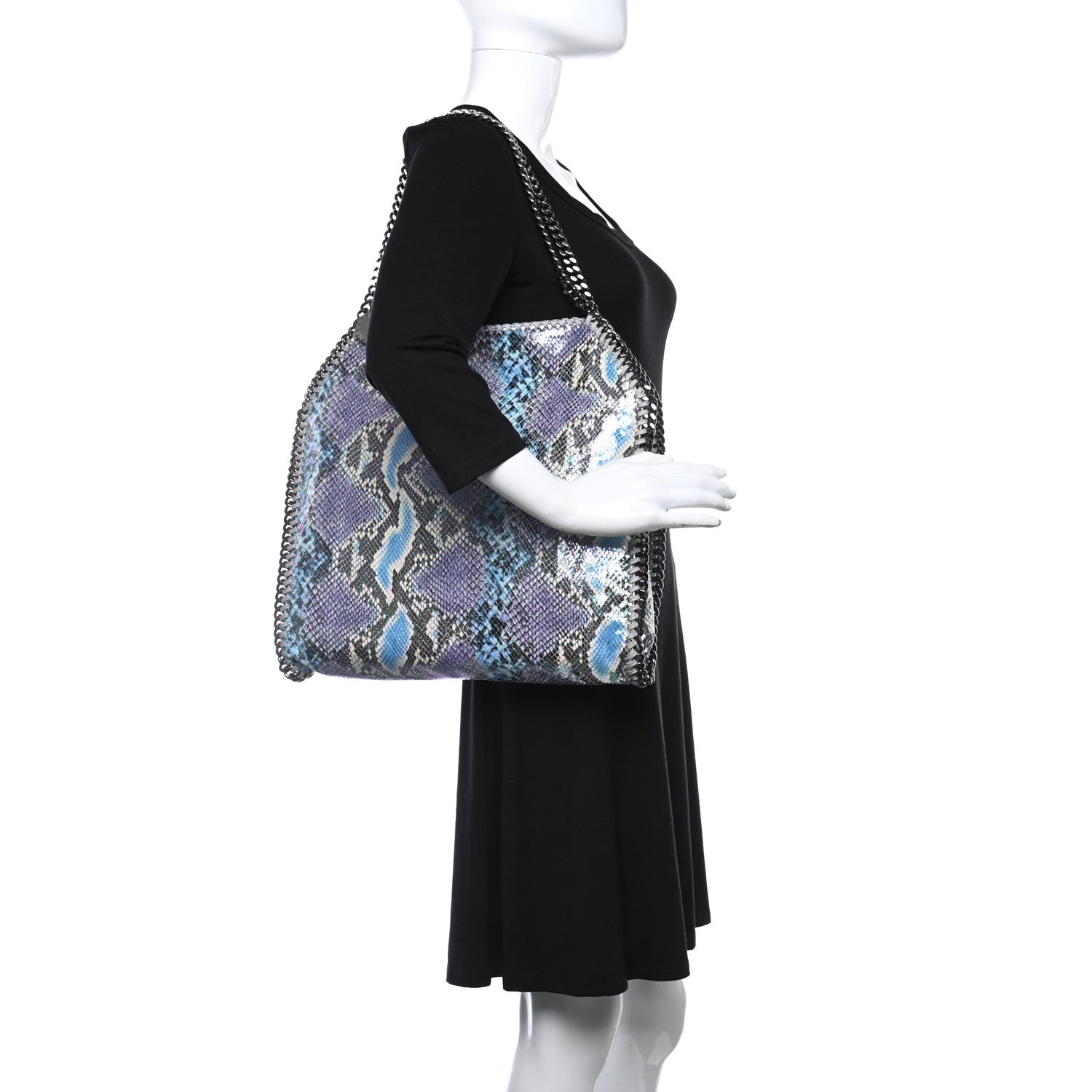 Stella McCartney Eco Python Oleographic Small Falabella Tote Navy 3 of 10