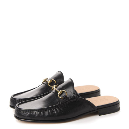 Gucci Goatskin Mens Horsebit Slippers 10 Black 3 of 10