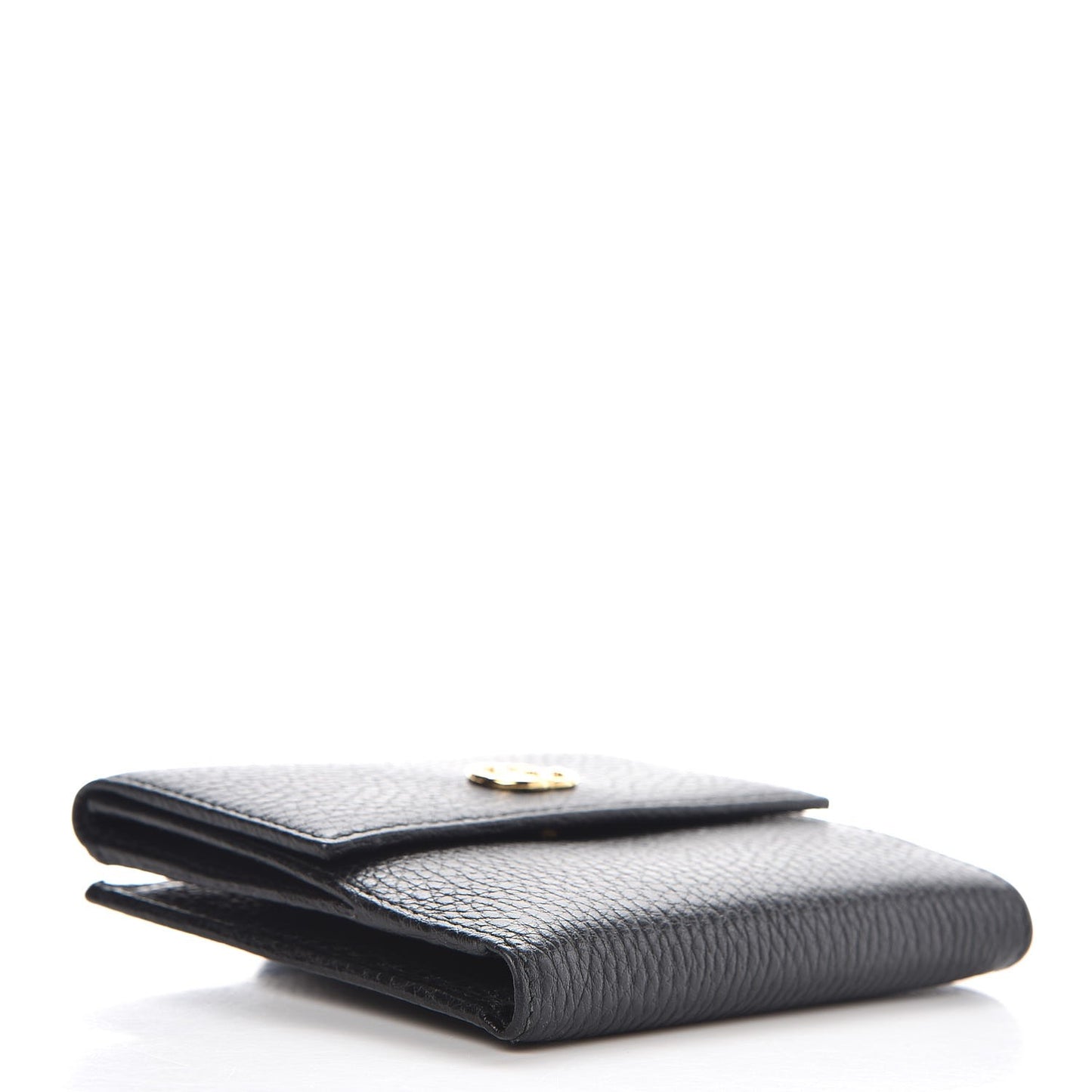 Dollar Calfskin Double G French Flap Wallet Black