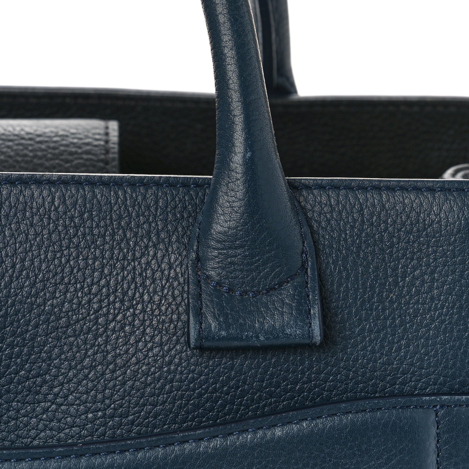 Chanel Grained Calfskin Small Neo Executive Shopper Tote Dark Blue Black 12 of 16
