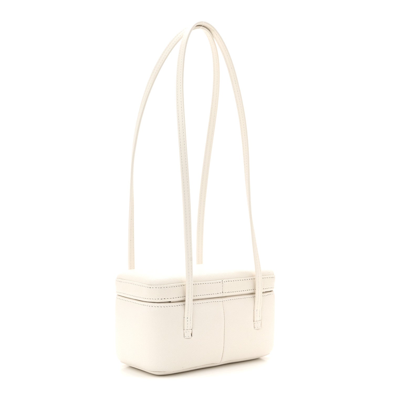Chanel Shiny Caviar Preppy Coco Long Vanity With Strap White 3 of 10