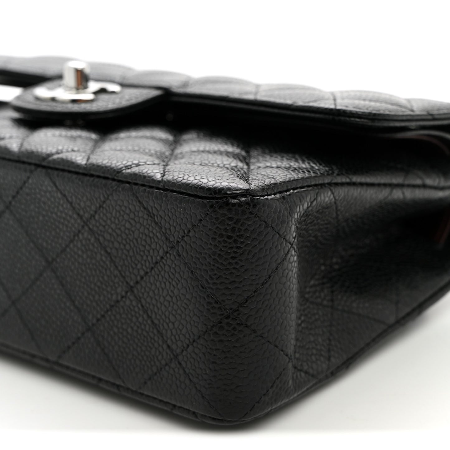 Caviar Quilted Small Double Flap Black
