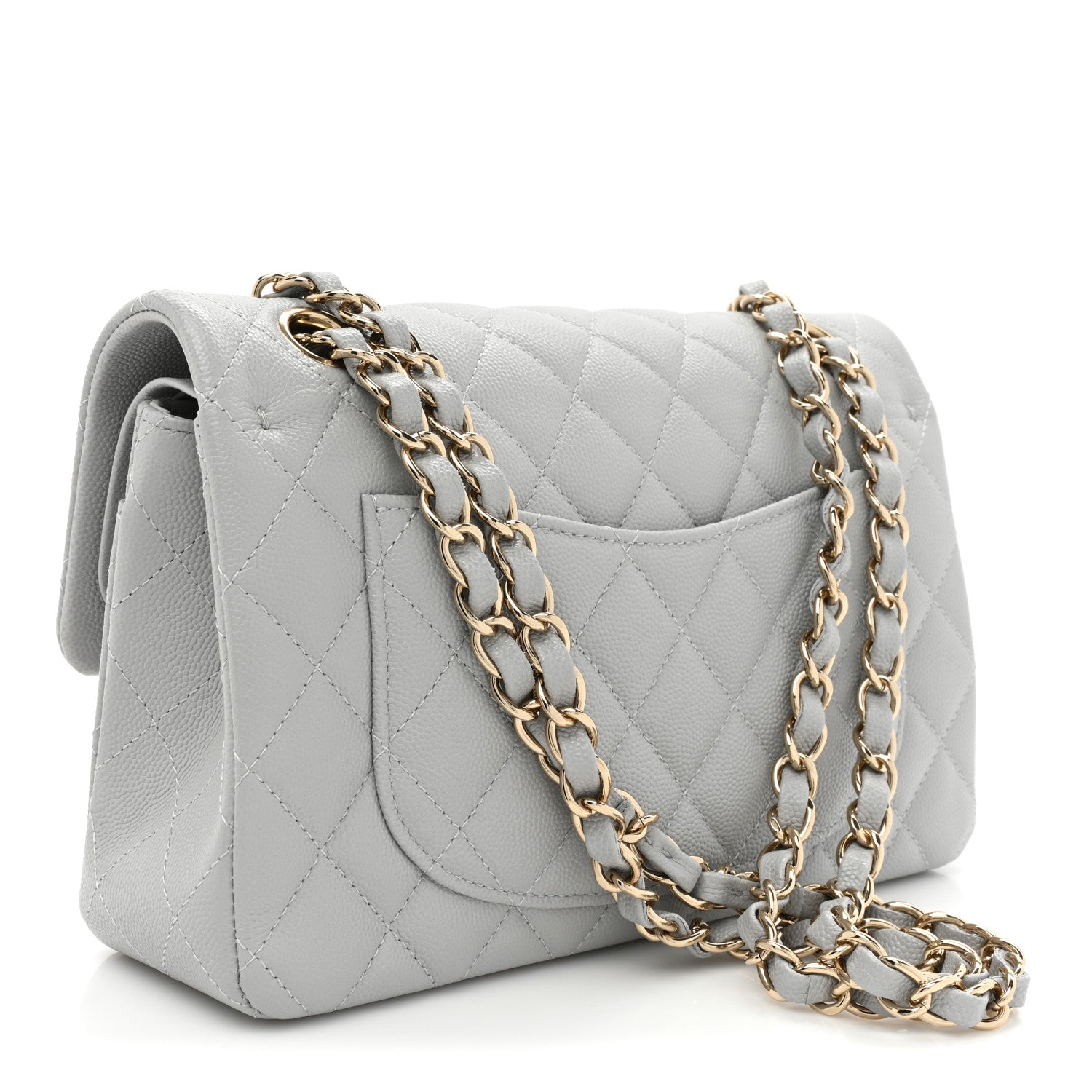 Chanel Caviar Quilted Small Double Flap Grey 3 of 13