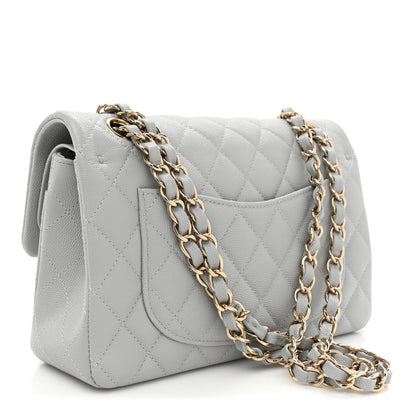 Chanel Caviar Quilted Small Double Flap Grey 3 of 13