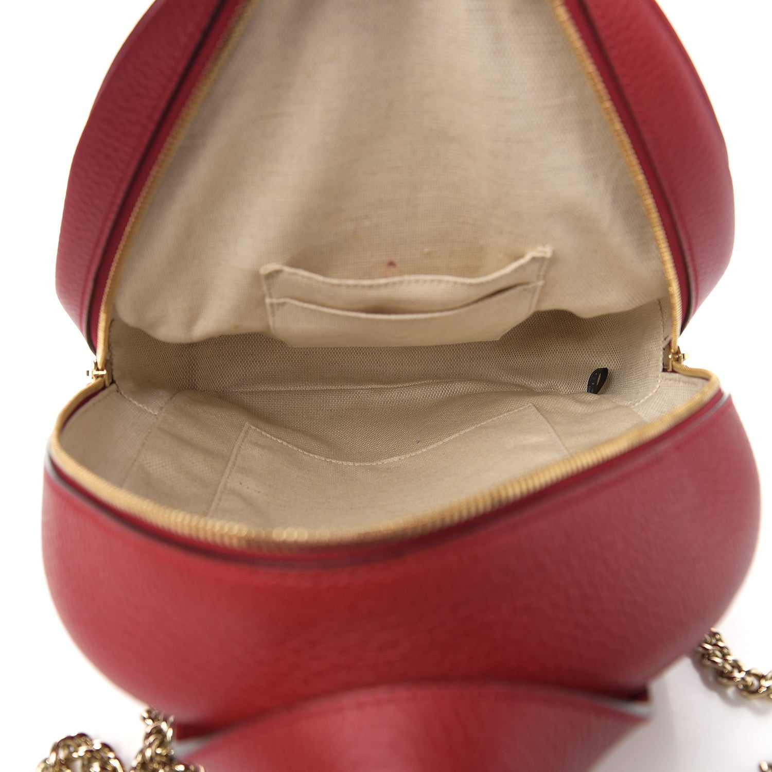 Gucci Pebbled Calfskin Soho Chain Backpack Red 4 of 10