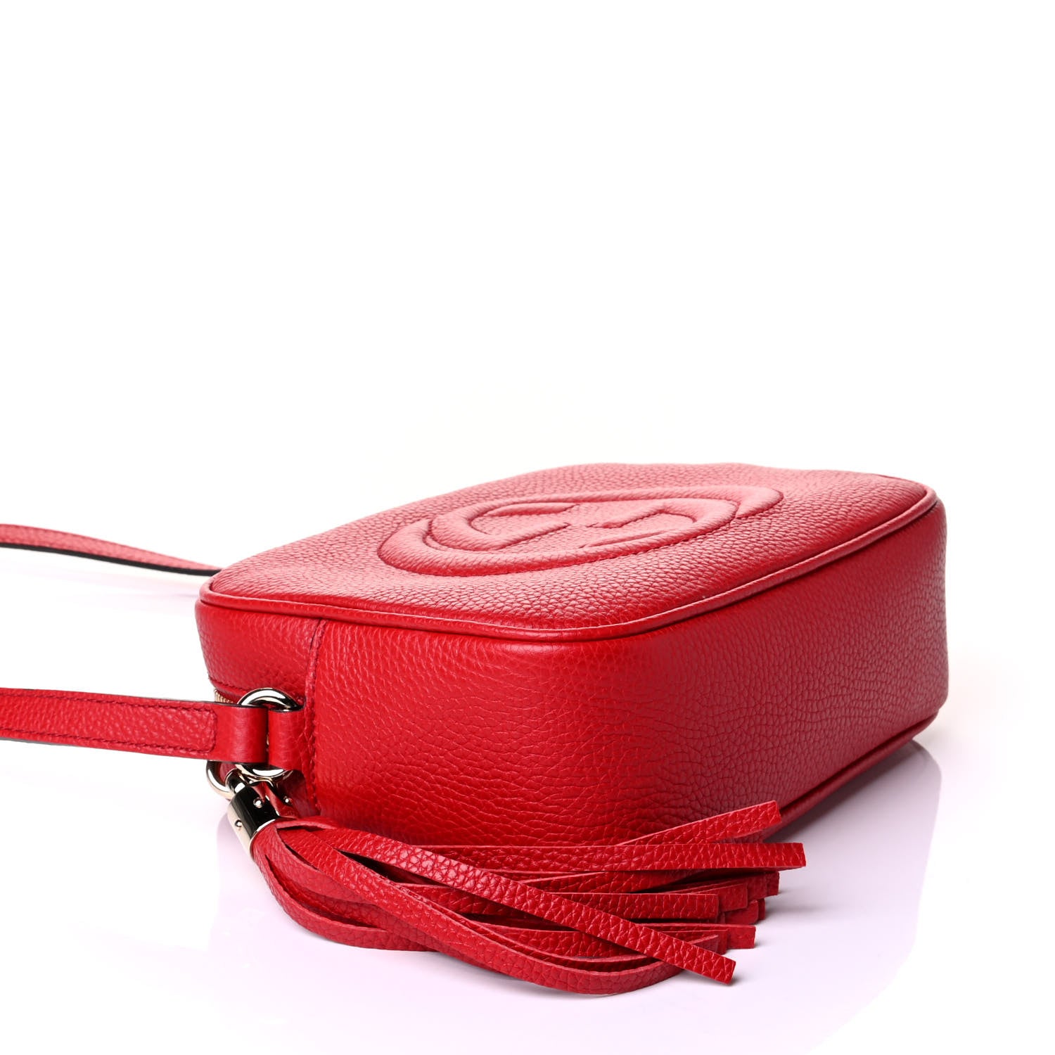 Gucci Pebbled Calfskin Small Soho Disco Bag Tabasco Red 4 of 5