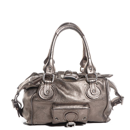 Chloe Leather Small Paddington Front Pocket Tote Acier 1 of 8