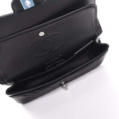 Chanel Lambskin Chevron Quilted Medium Double Flap Black 5 of 8