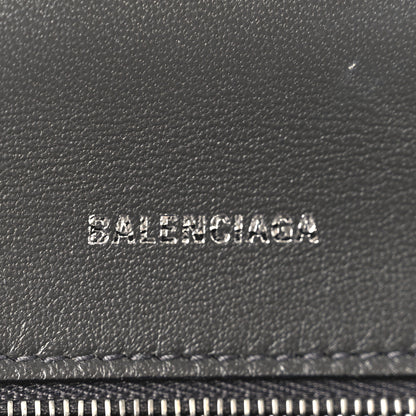 Balenciaga Shiny Calfskin Crocodile Embossed Small Hourglass Top Handle Bag Dark Grey 6 of 11