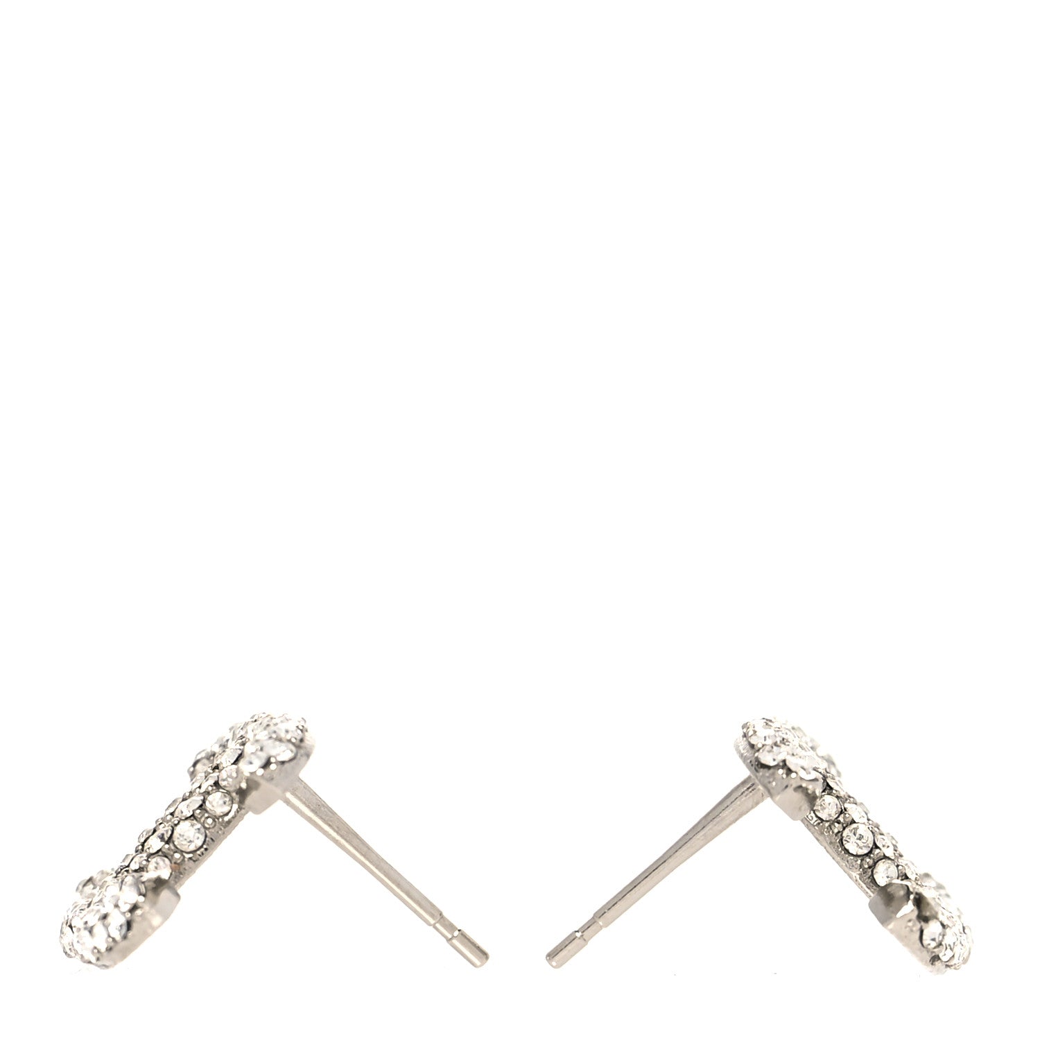 Chanel Crystal CC Earrings Silver 3 of 4