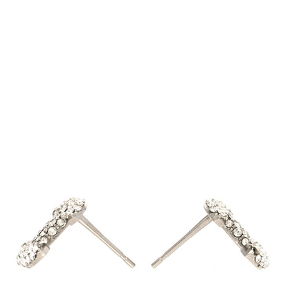 Chanel Crystal CC Earrings Silver 3 of 4