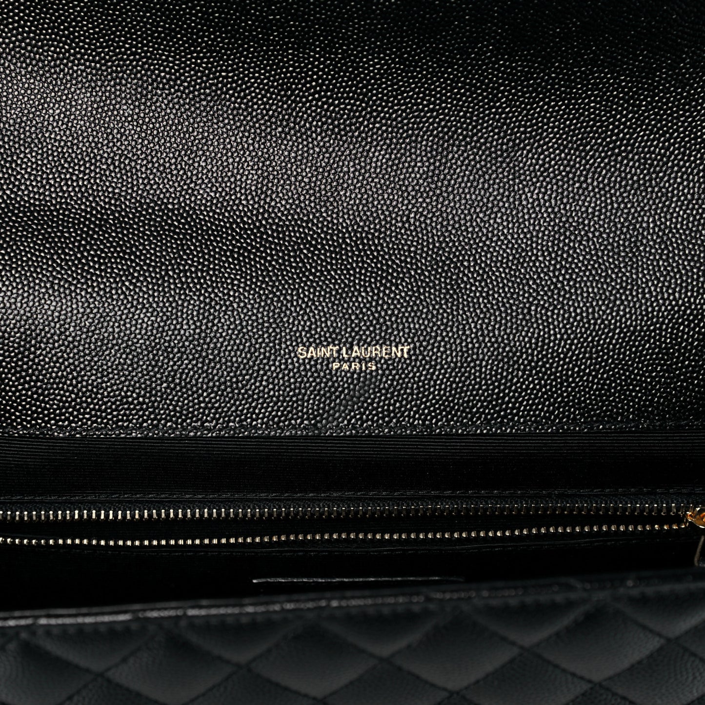 Grain De Poudre Textured Mixed Matelasse Large Triquilt Monogram Satchel Black