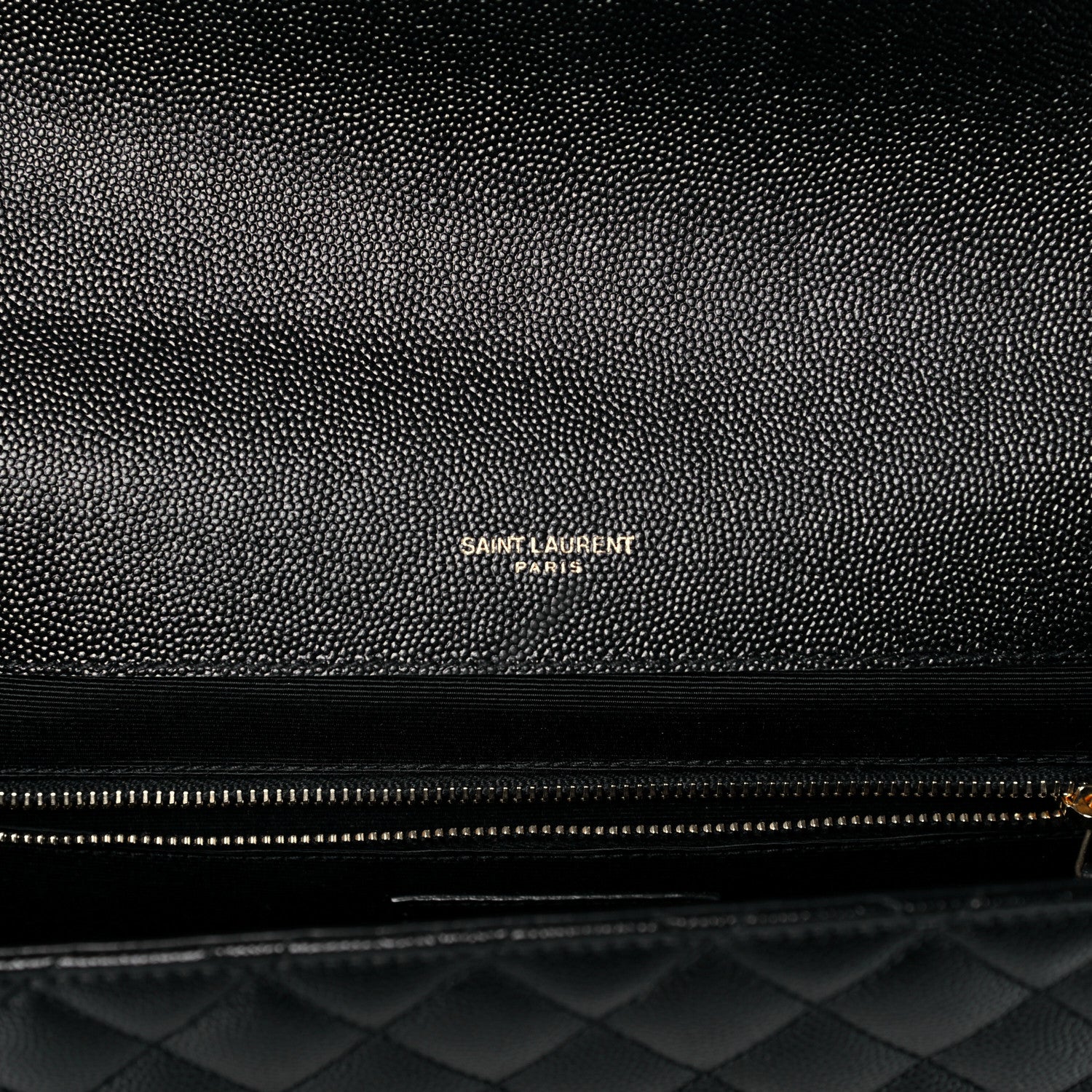 Saint Laurent Grain De Poudre Textured Mixed Matelasse Large Triquilt Monogram Satchel Black 7 of 11