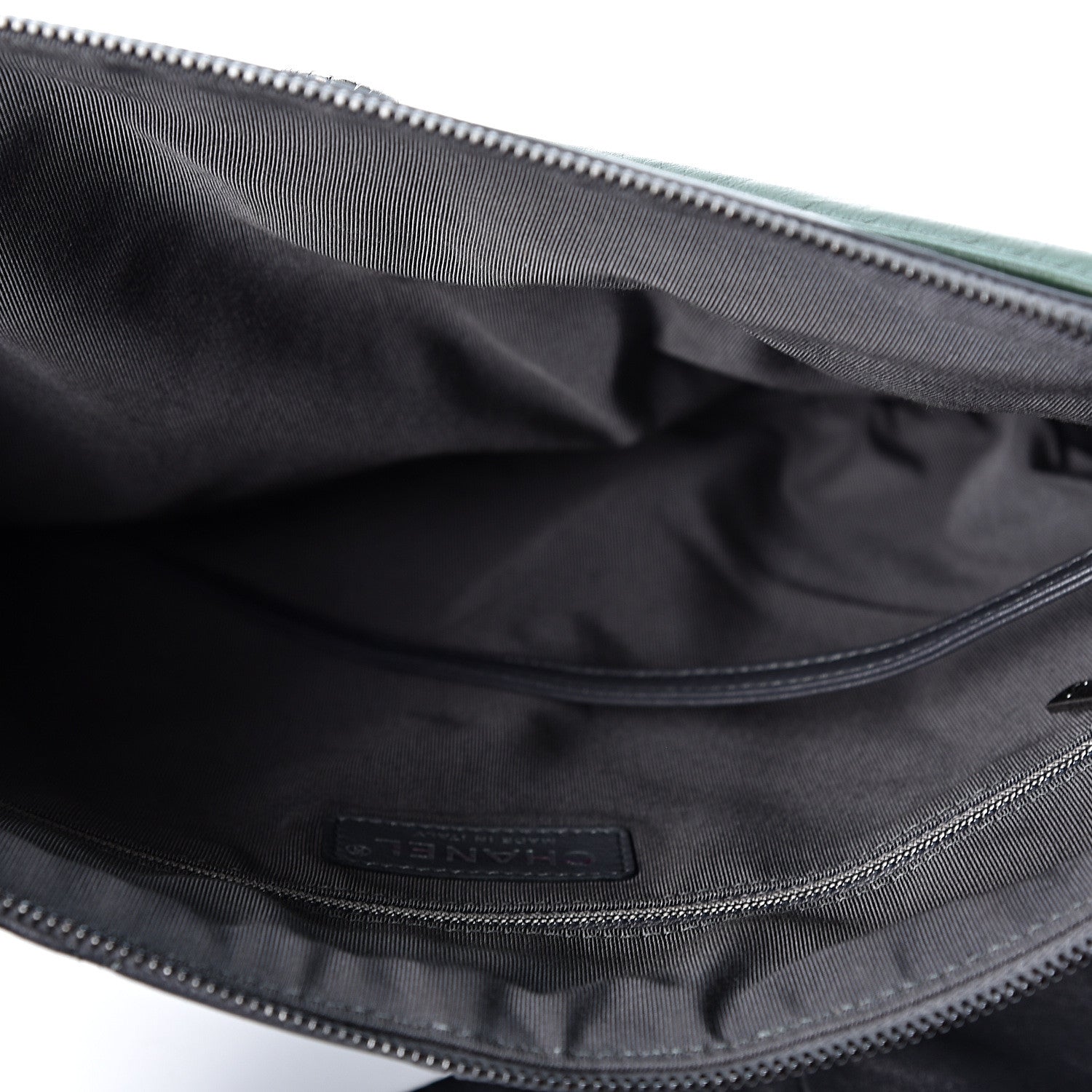 Chanel Lambskin Quilted Small Girl Bag Black Green 4 of 10