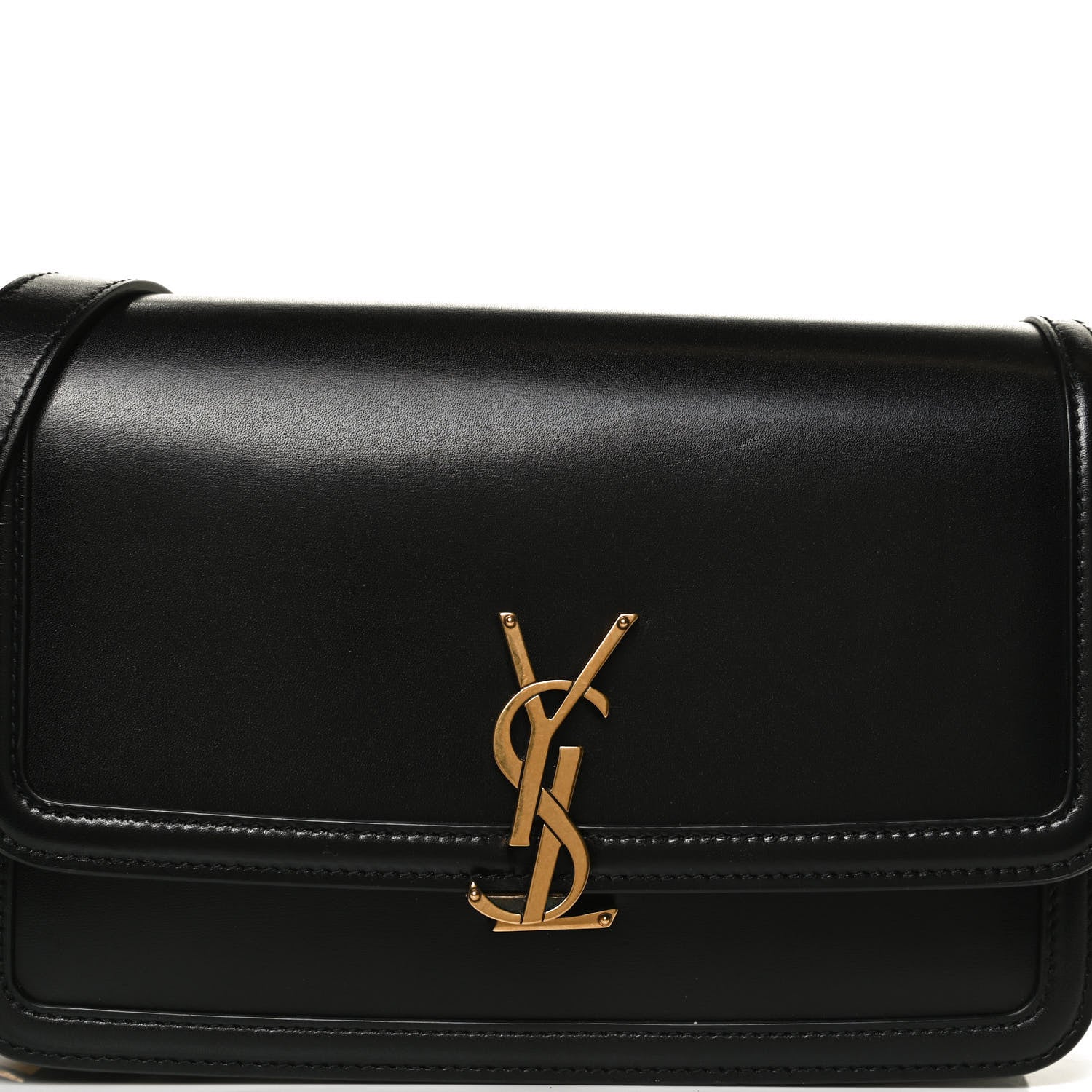 Saint Laurent Box Calfskin Monogram Medium Solferino Satchel Black 9 of 12