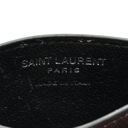 Saint Laurent Grain De Poudre Matelasse Chevron Monogram Credit Card Case Black 6 of 6