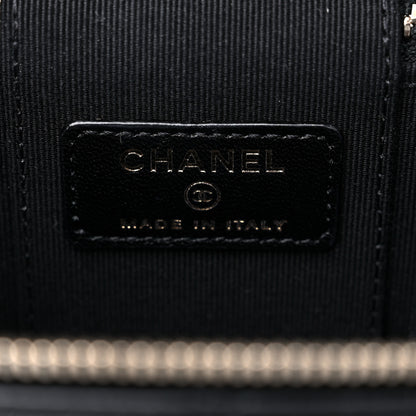 Chanel Lambskin Quilted Top Handle Mini Vanity Case With Chain Black 6 of 9