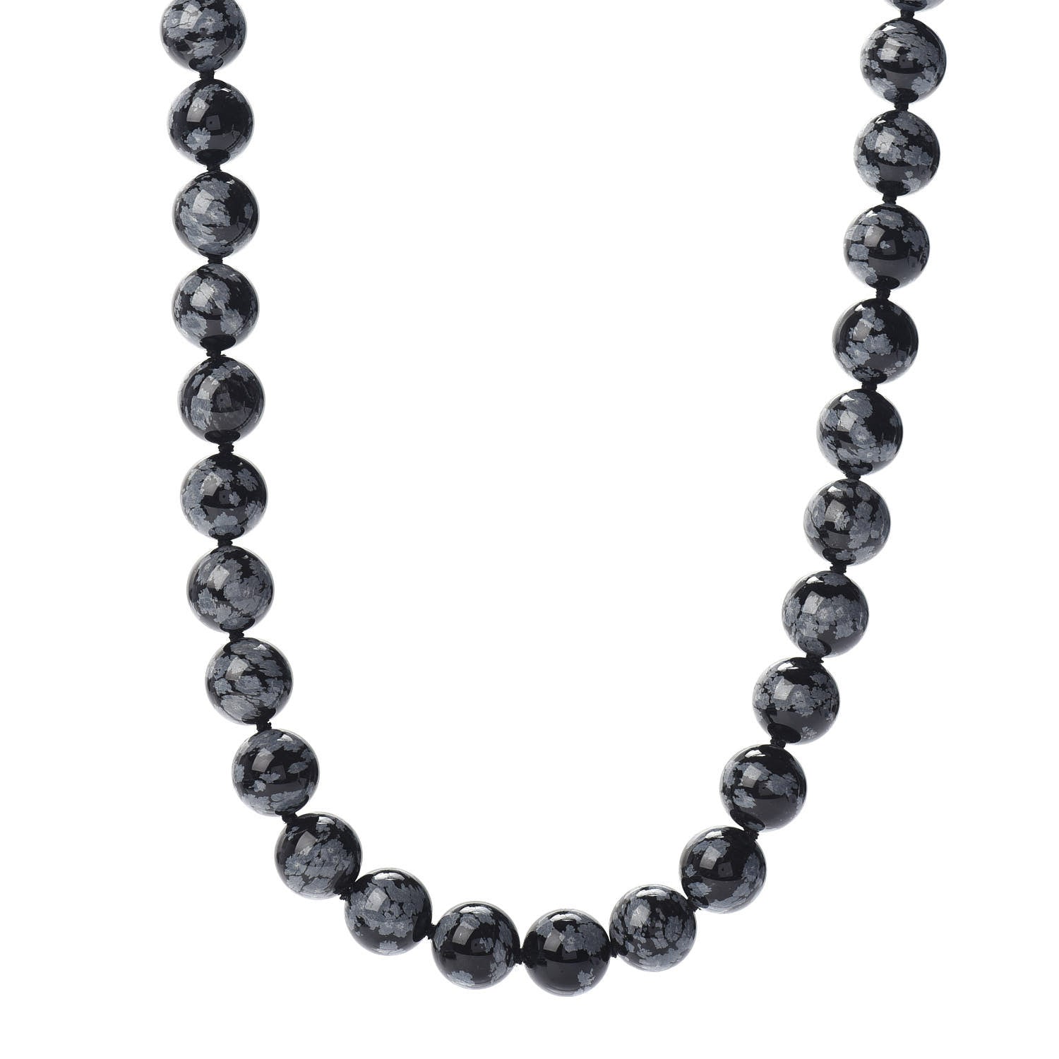 Tiffany Sterling Silver Snowflake Obsidian Paloma Picasso Bead Necklace 1 of 5