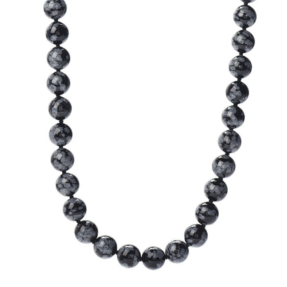 Tiffany Sterling Silver Snowflake Obsidian Paloma Picasso Bead Necklace 1 of 5