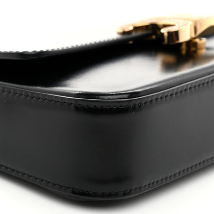 Celine Shiny Calfskin Triomphe Crystals Chain Shoulder Bag Black 10 of 12