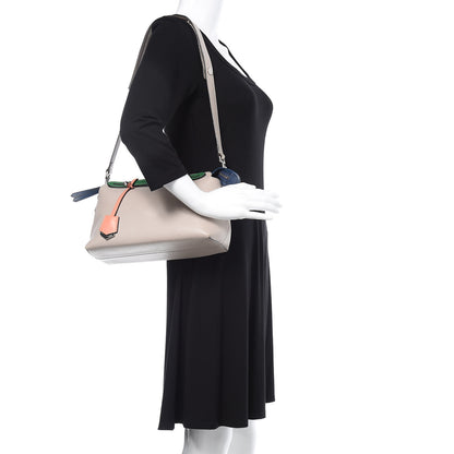 Fendi Vitello Dolce 4 Color Medium By The Way Boston Bag Grigio Polvere Emerald Multicolor 2 of 15