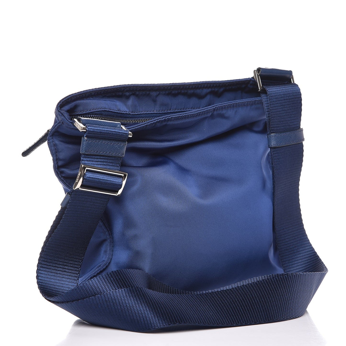 Nylon Vela Saffiano Flat Messenger Bag Royal