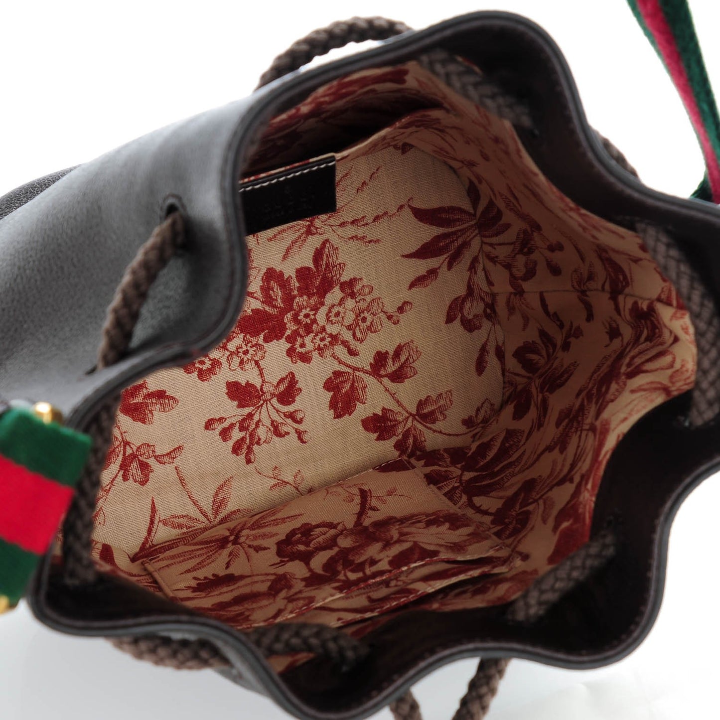 Calfskin Web Medium Bucket Bag Cocoa