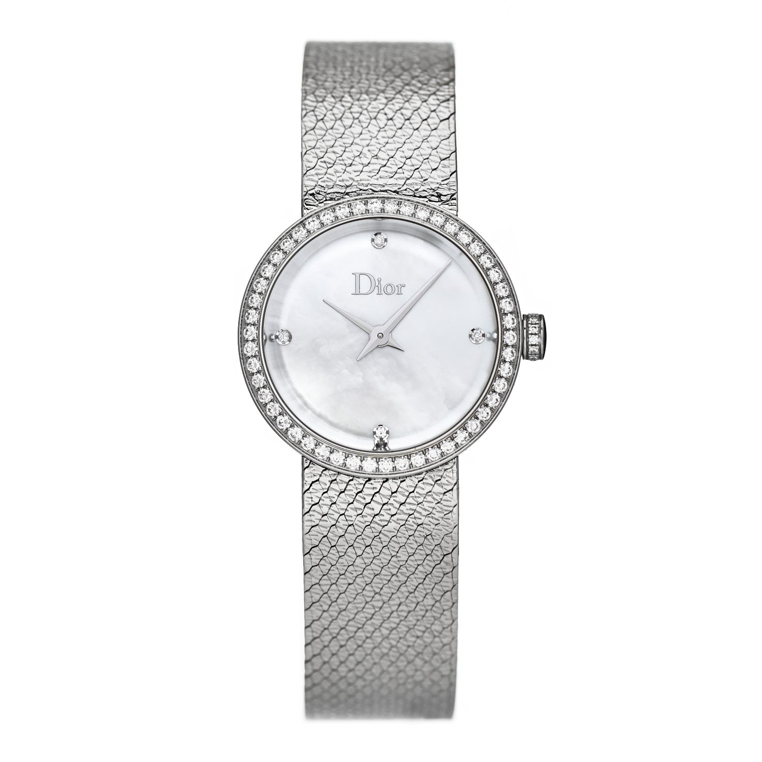 Christian Dior Stainless Steel Diamond Bezel Mother of Pearl 25mm La D De Dior Quartz Watch 1 of 4