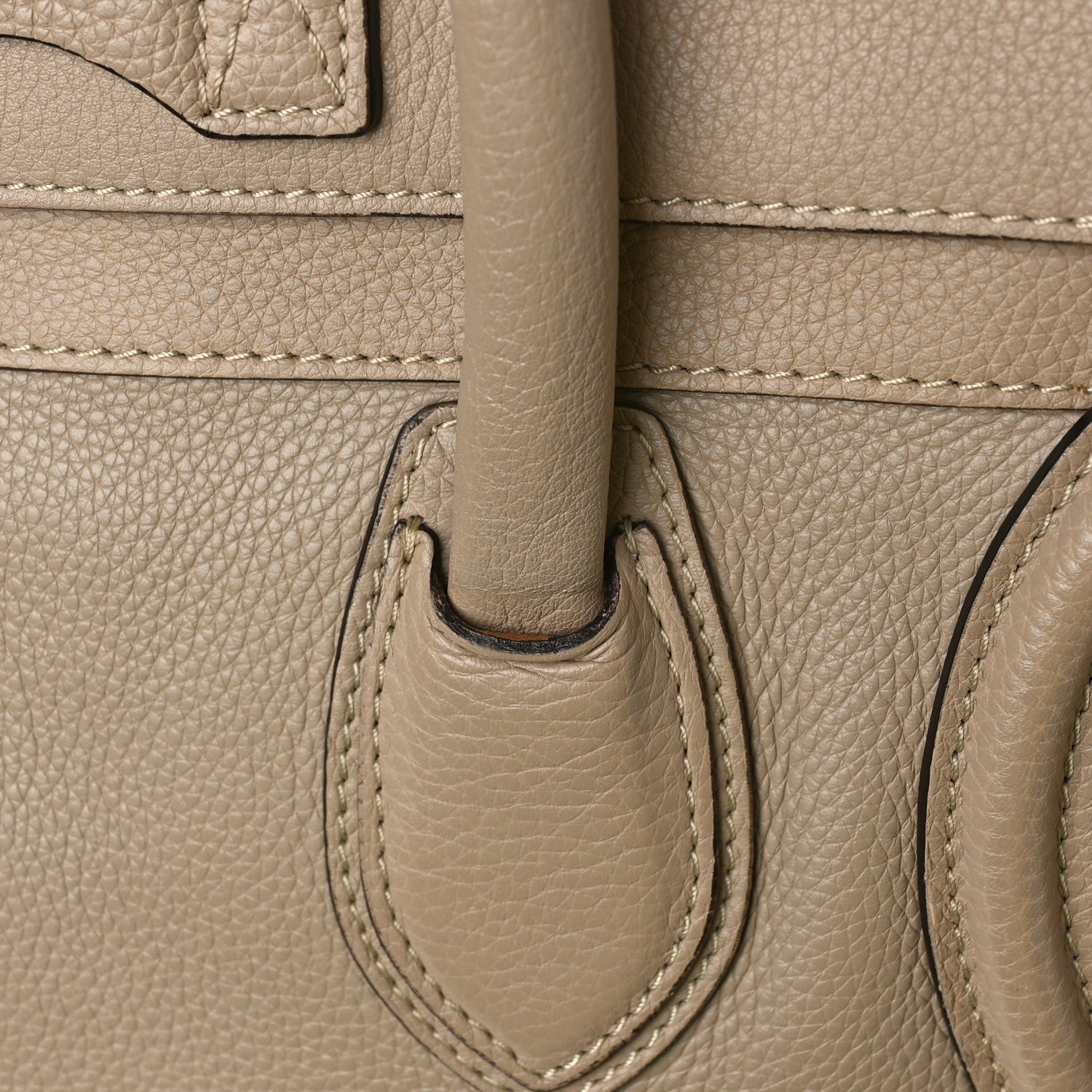 Celine Drummed Calfskin Mini Luggage Dune 10 of 15