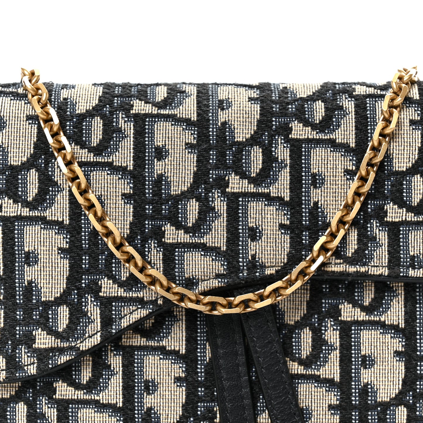 Oblique Saddle Chain Long Wallet Blue