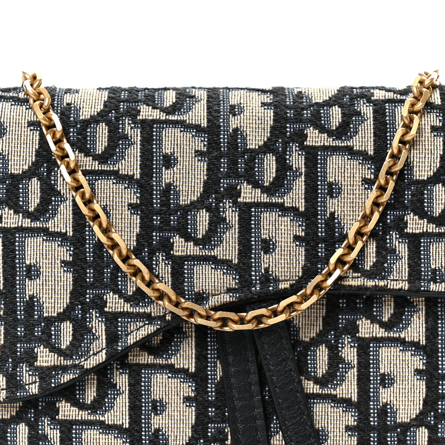 Christian Dior Oblique Saddle Chain Long Wallet Blue 11 of 13