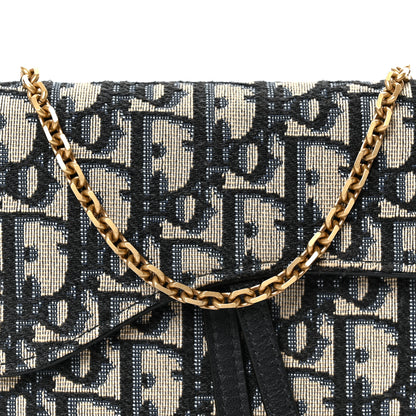 Christian Dior Oblique Saddle Chain Long Wallet Blue 11 of 13