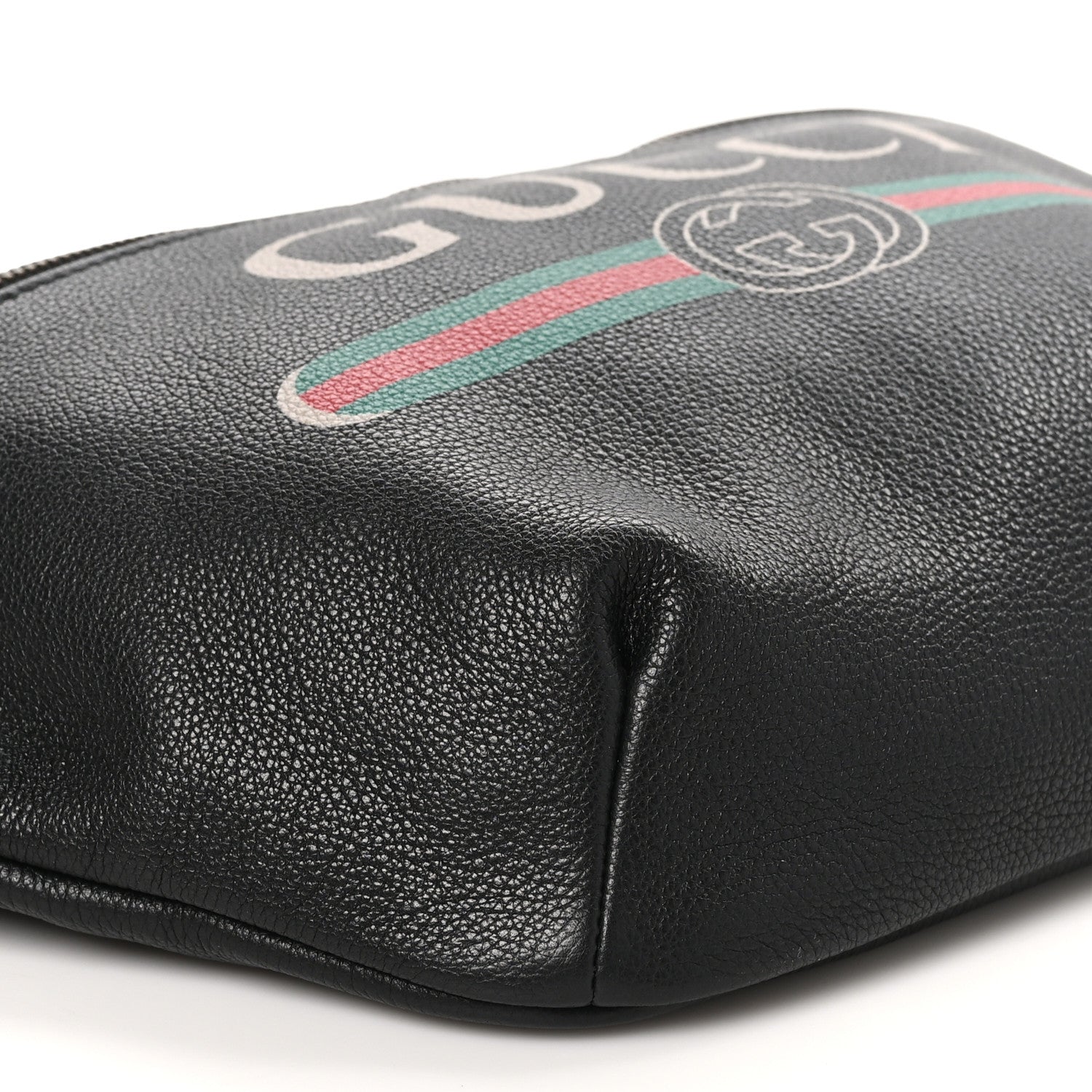Gucci Grained Calfskin Logo Belt Bag Black 9 of 10