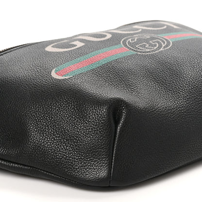 Gucci Grained Calfskin Logo Belt Bag Black 9 of 10