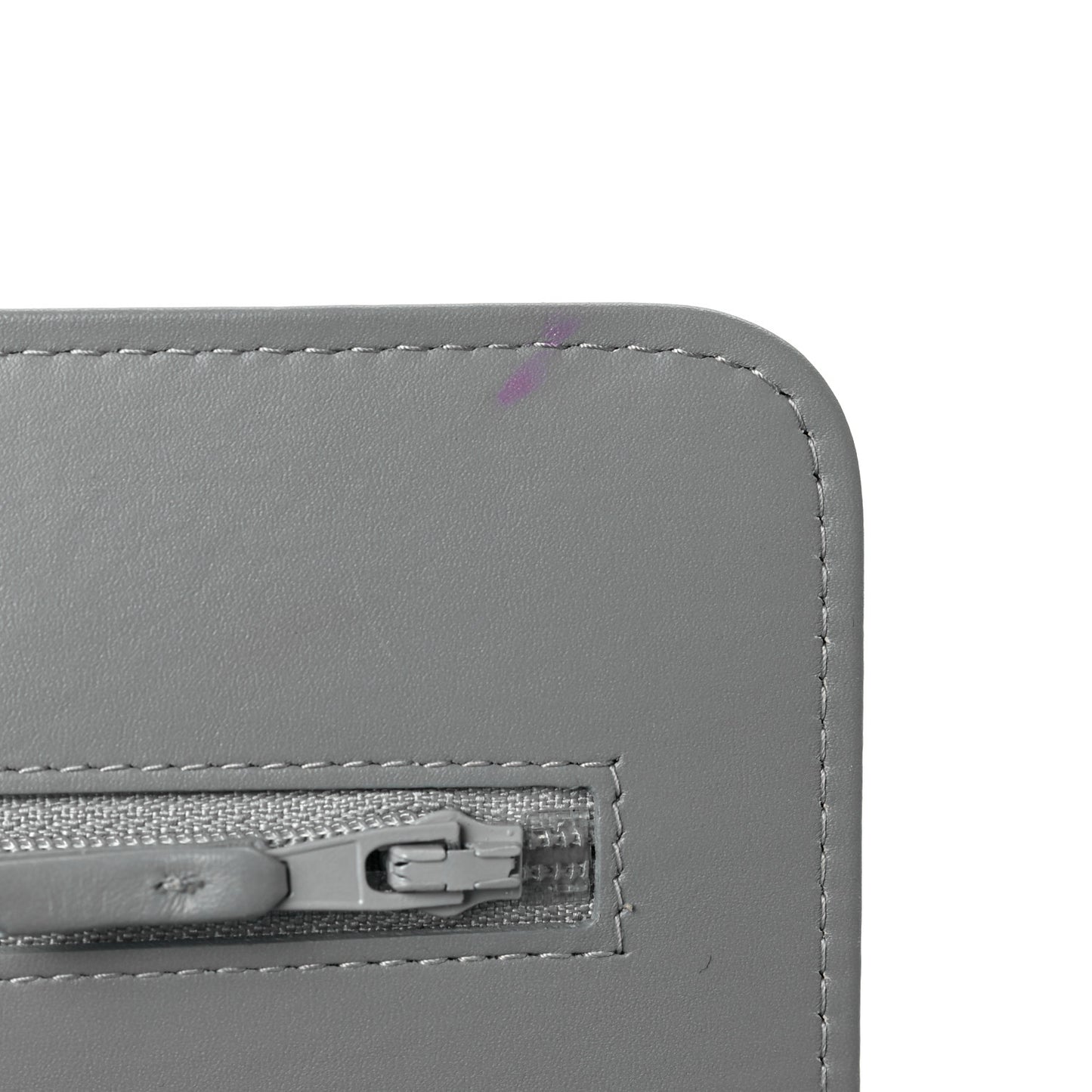 Calfskin Chain 20s Signe Wallet on Chain WOC Grey