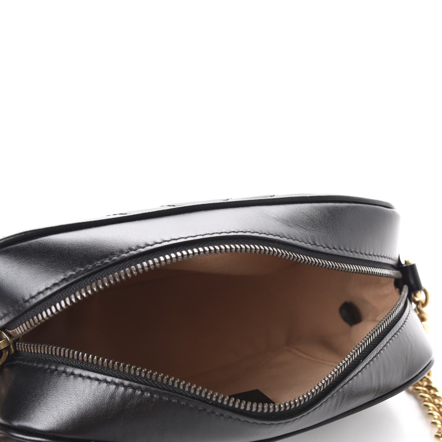 Gucci Calfskin Matelasse Small GG Marmont Chain Shoulder Bag Black 5 of 10