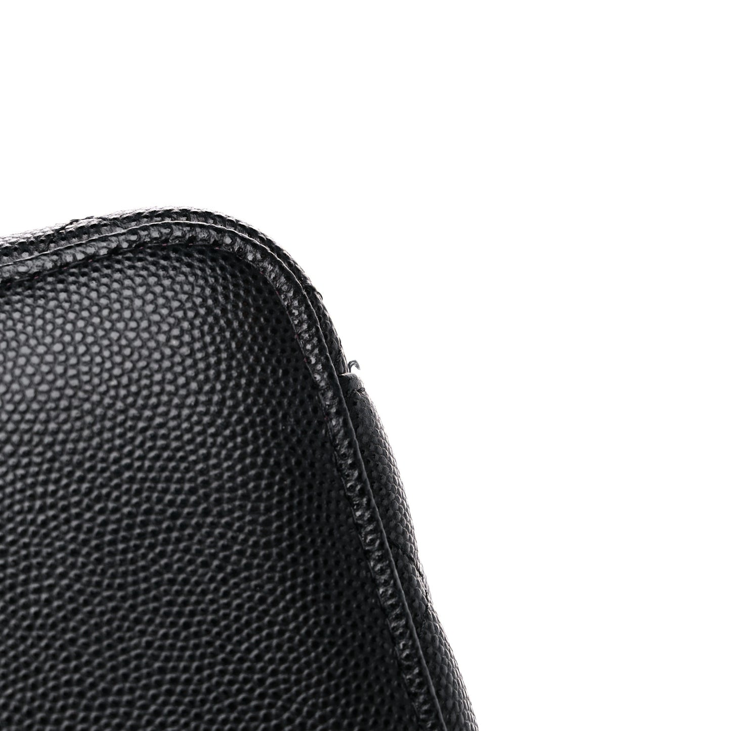 Caviar Quilted Small Vanity Case With Chain Black