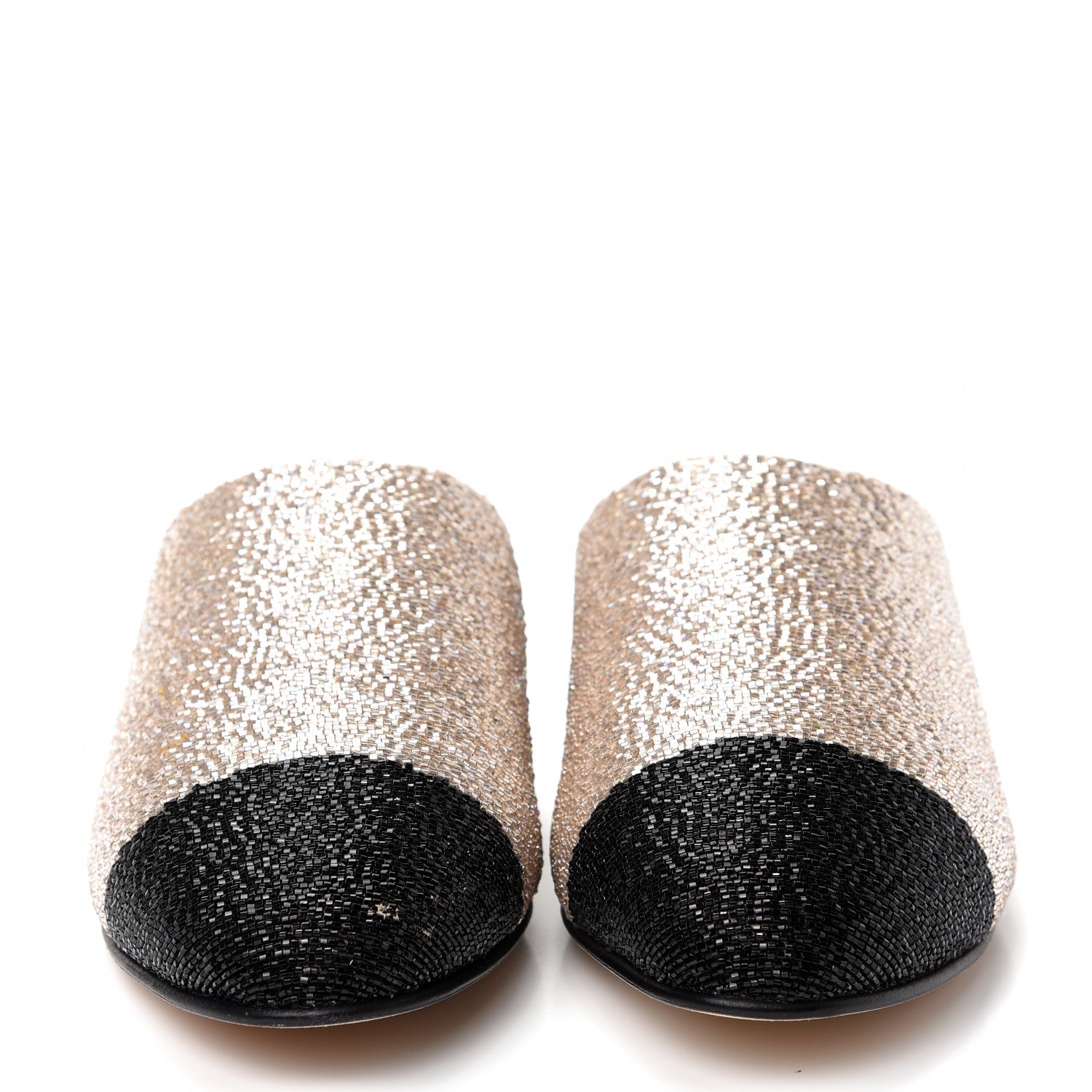 Chanel Pearl Embroidery CC Mules 35.5 Beige Black 2 of 12